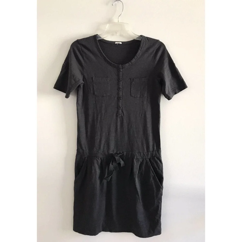 J. Crew | T-shirt Dress Women Size M Gray Cotton Short Sleeves Crew Neck Popover